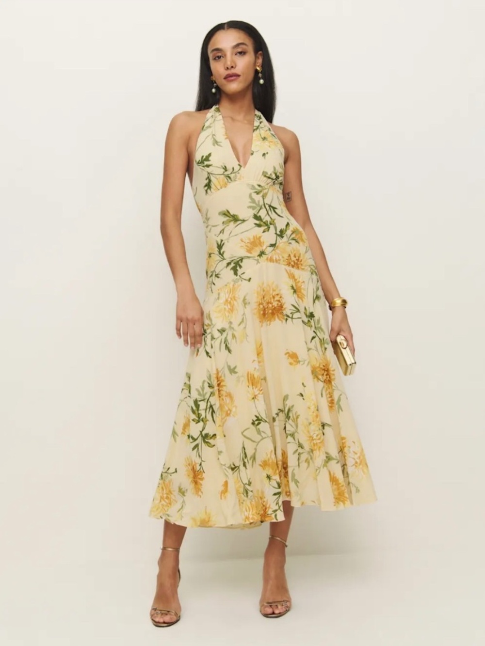 Reformation Briony Dress Yellow - Size 4
